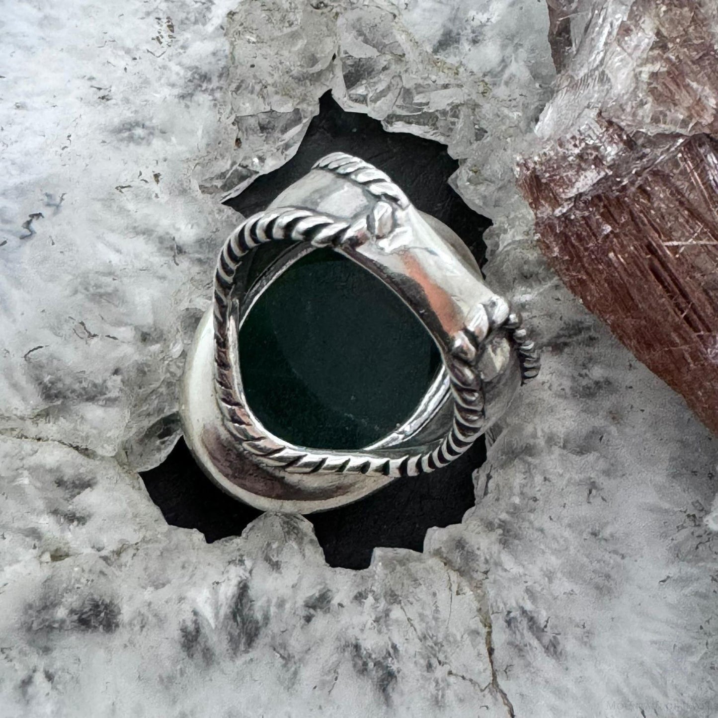 Carolyn Pollack Sterling Silver Large Oval Jadeite Shield Ring Size 6 For Women