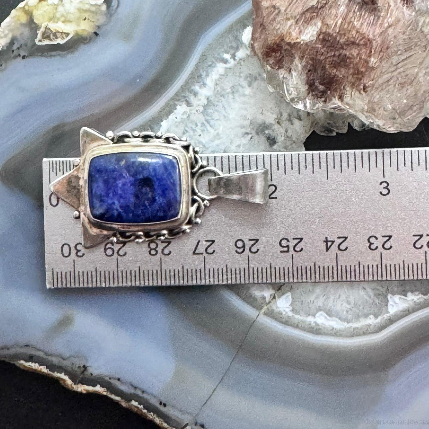 Silver Rectangle Sodalite Decorated Fashion Pendant For Women