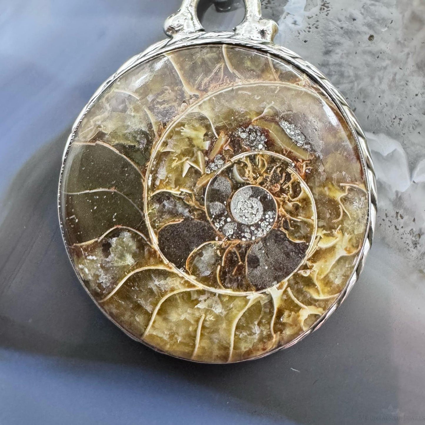 Sterling Silver Southwestern Style Rounded Emmolite Pendant For Women