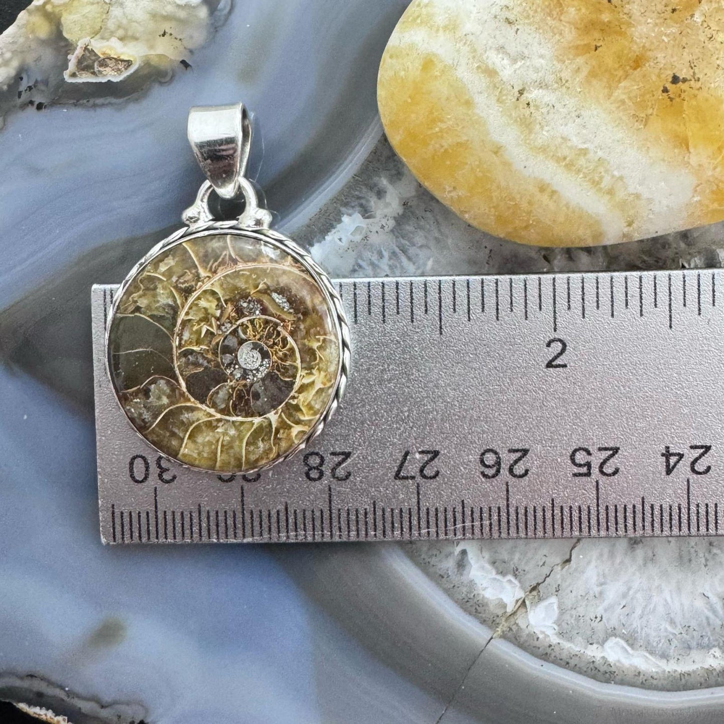 Sterling Silver Southwestern Style Rounded Emmolite Pendant For Women