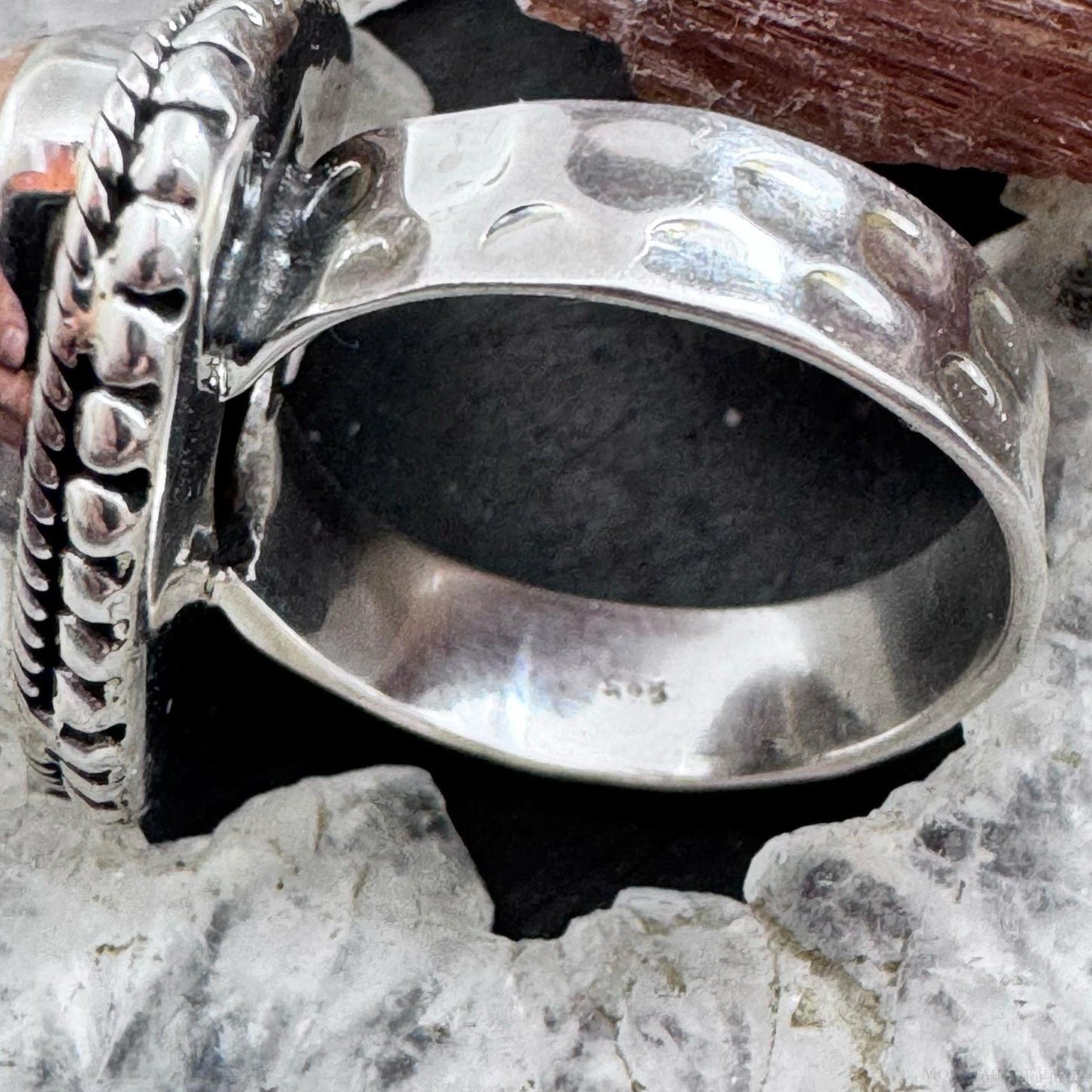 Sterling Silver Southwestern Style Maligano Jasper Ring Size 8.25 For Women