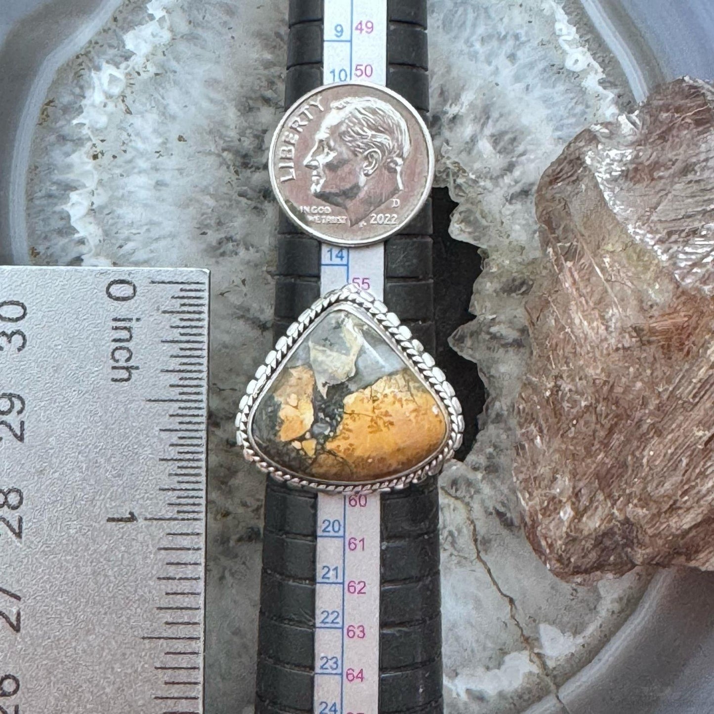 Sterling Silver Southwestern Style Maligano Jasper Ring Size 8.25 For Women