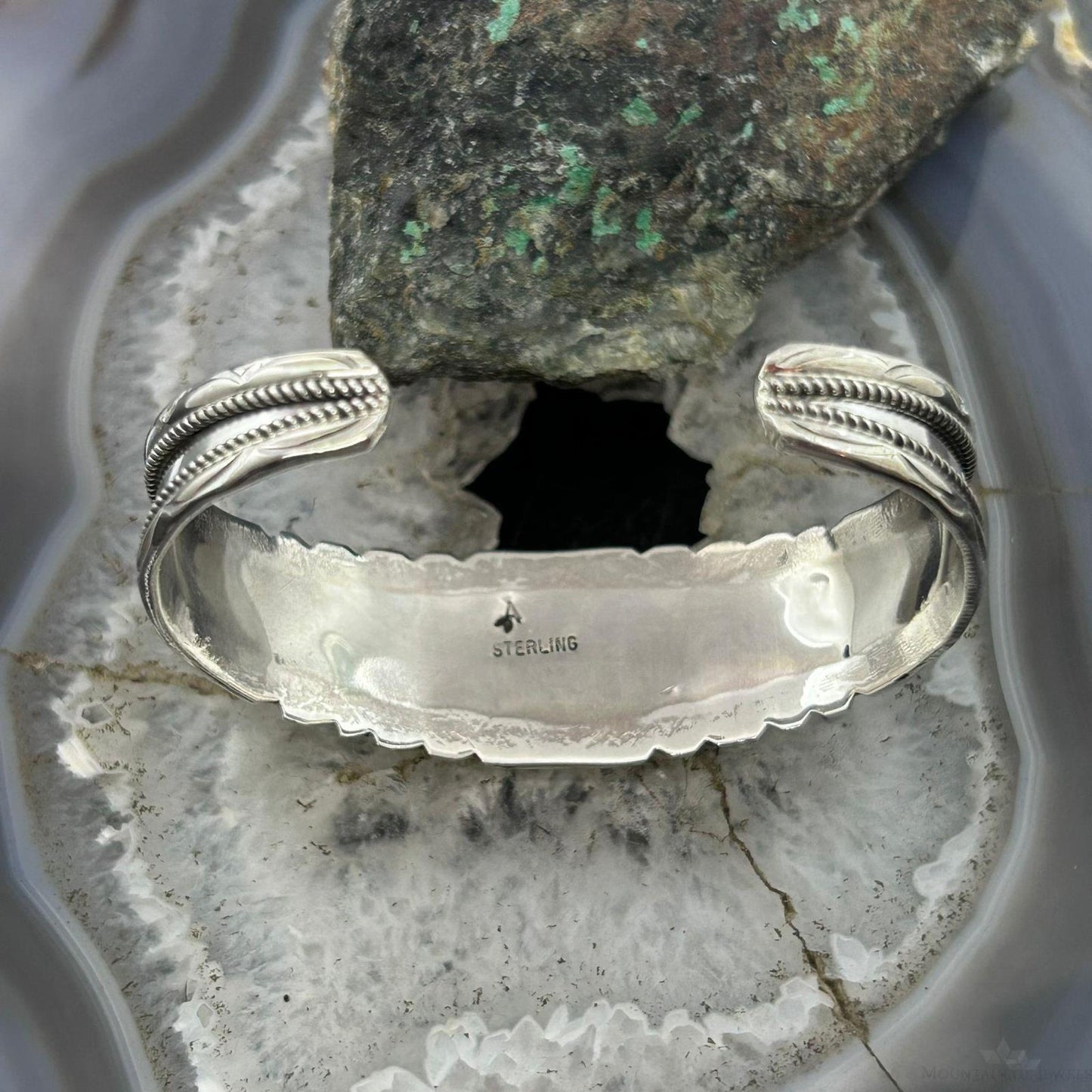Anita Whitegoat Native American Sterling Silver 7 Turquoise Row Bracelet For Women #1