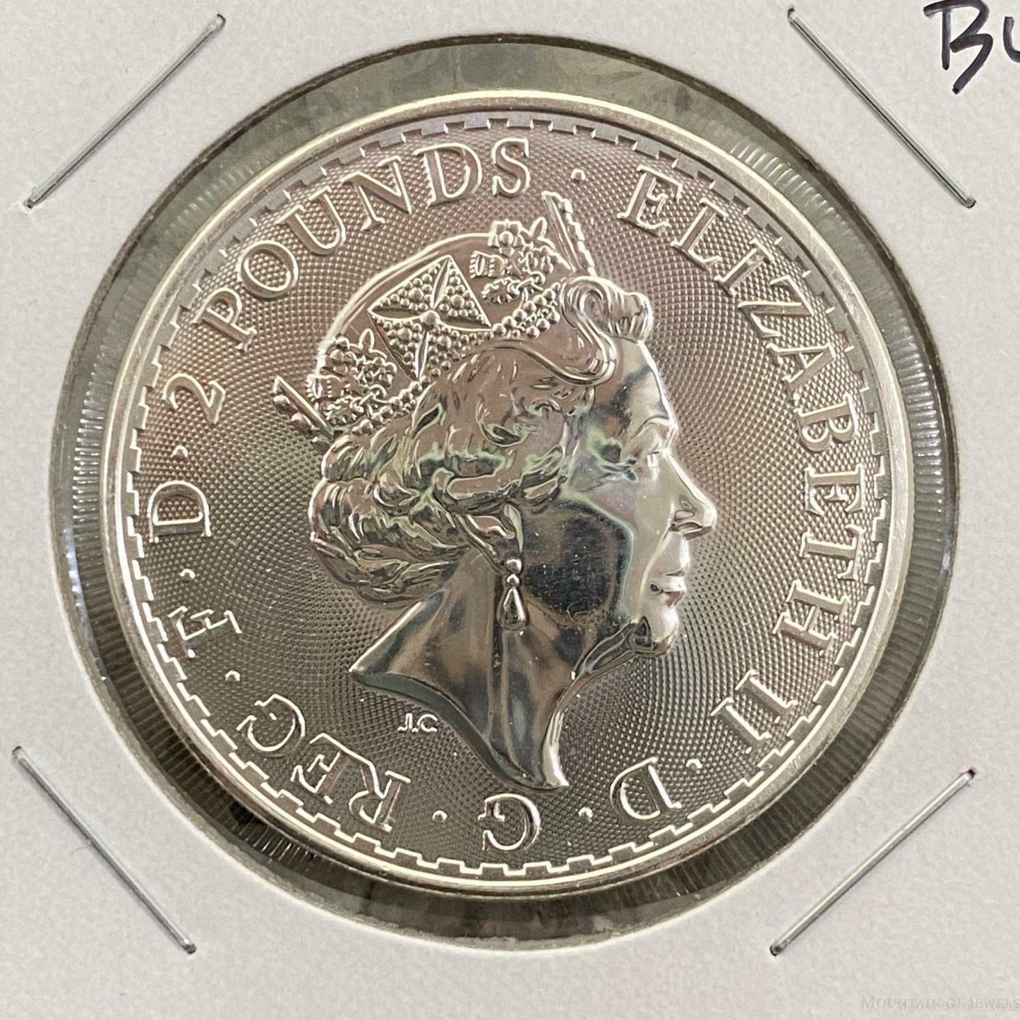 2021 UK 1.0 Ounce Britania 2 Pounds .999 Fine Silver BU #13122-10