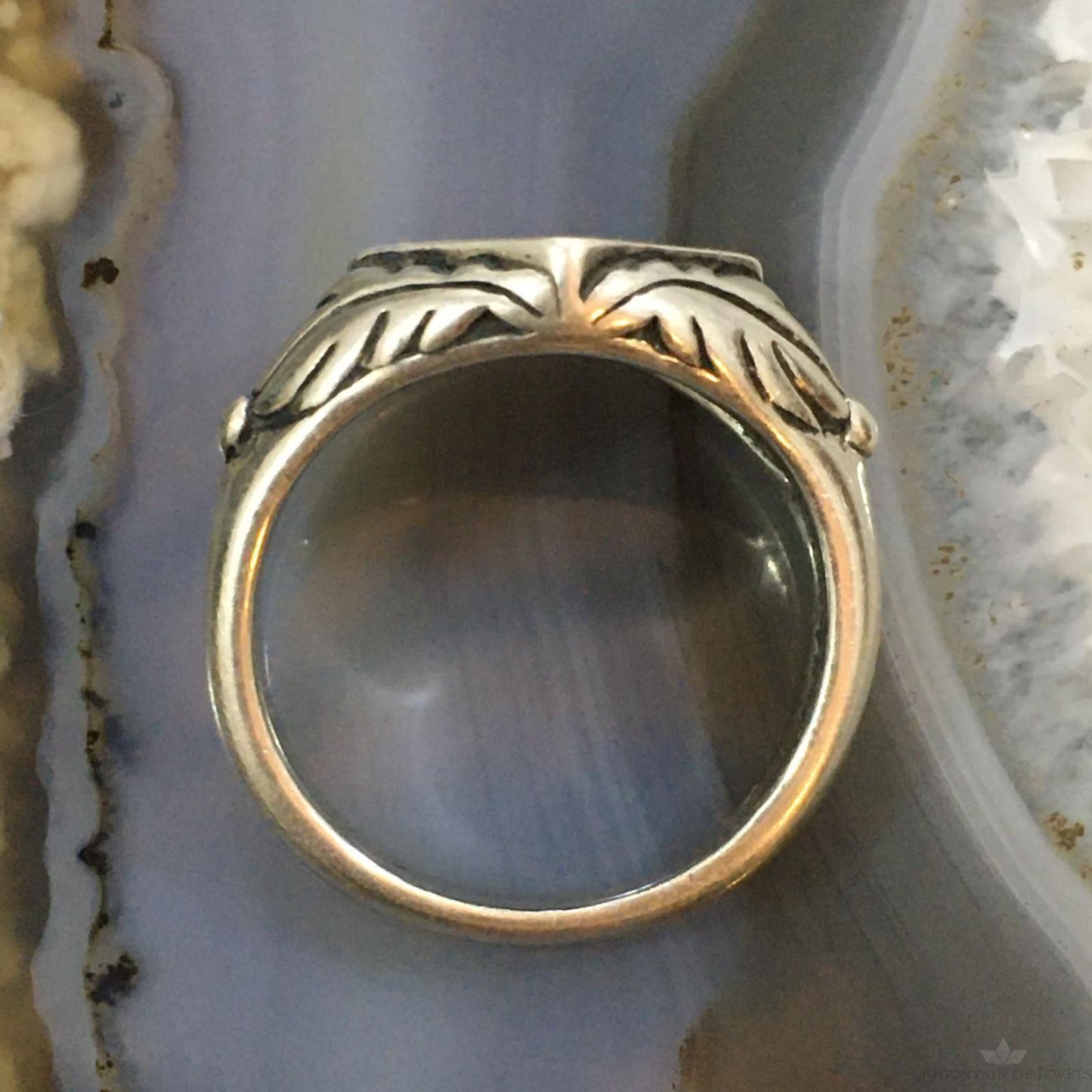 Carolyn Pollack Southwestern Style Sterling Silver Turquoise and Variscite Inlay Decorated Ring For Women
