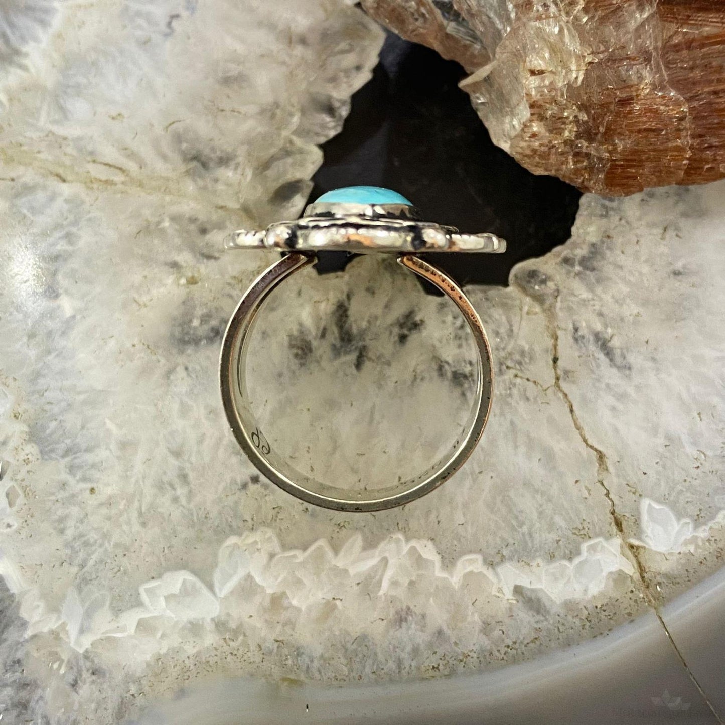 Carolyn Pollack Sterling Silver Marquise Turquoise Decorated Ring For Women, Variety of Sizes