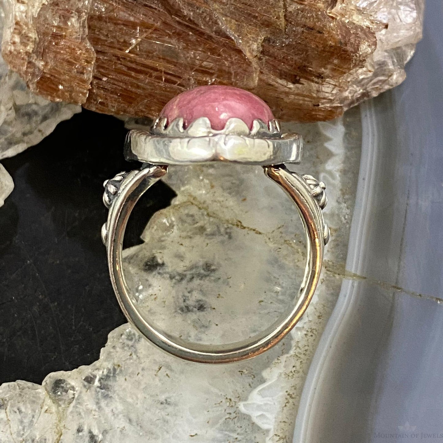 Carolyn Pollack Southwestern Style Sterling Silver Shield Rhodonite Ring Variety of Sizes