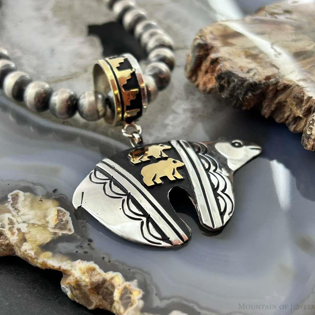 Tommy & Rosita Singer Sterling Silver & GF Overlay Unisex Bear Pendant