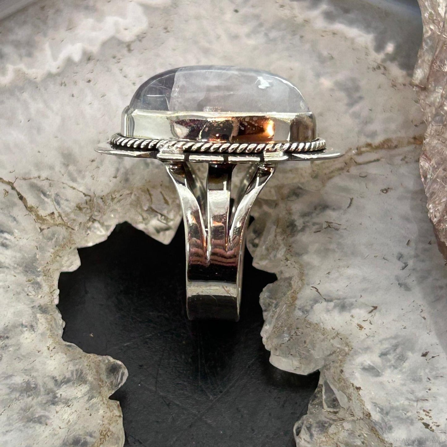 Sterling Silver Southwestern Style Oval Purple Rain Ring Size 7 For Women