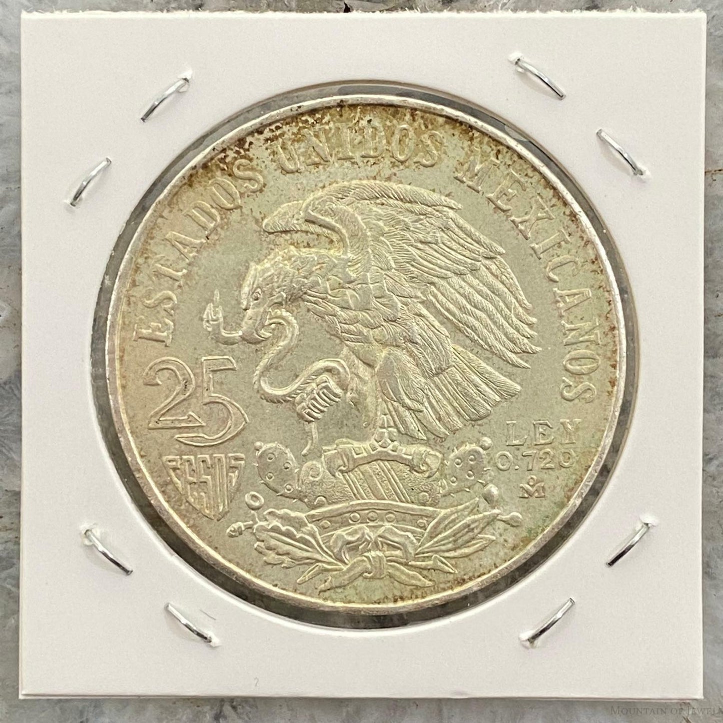 1968 Mexico XIX Olympic Games Aztec Ball Player 25 Pesos Silver Coin #32322-2