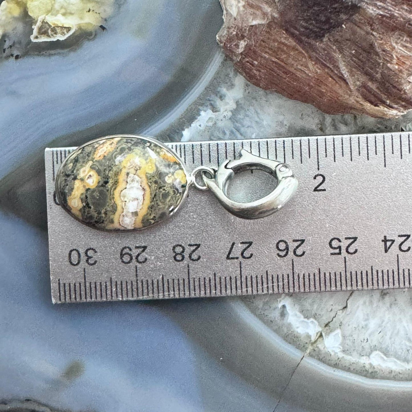 Carolyn Pollack Vintage Sterling Silver Oval Jasper Enhancer Pendant For Women #1
