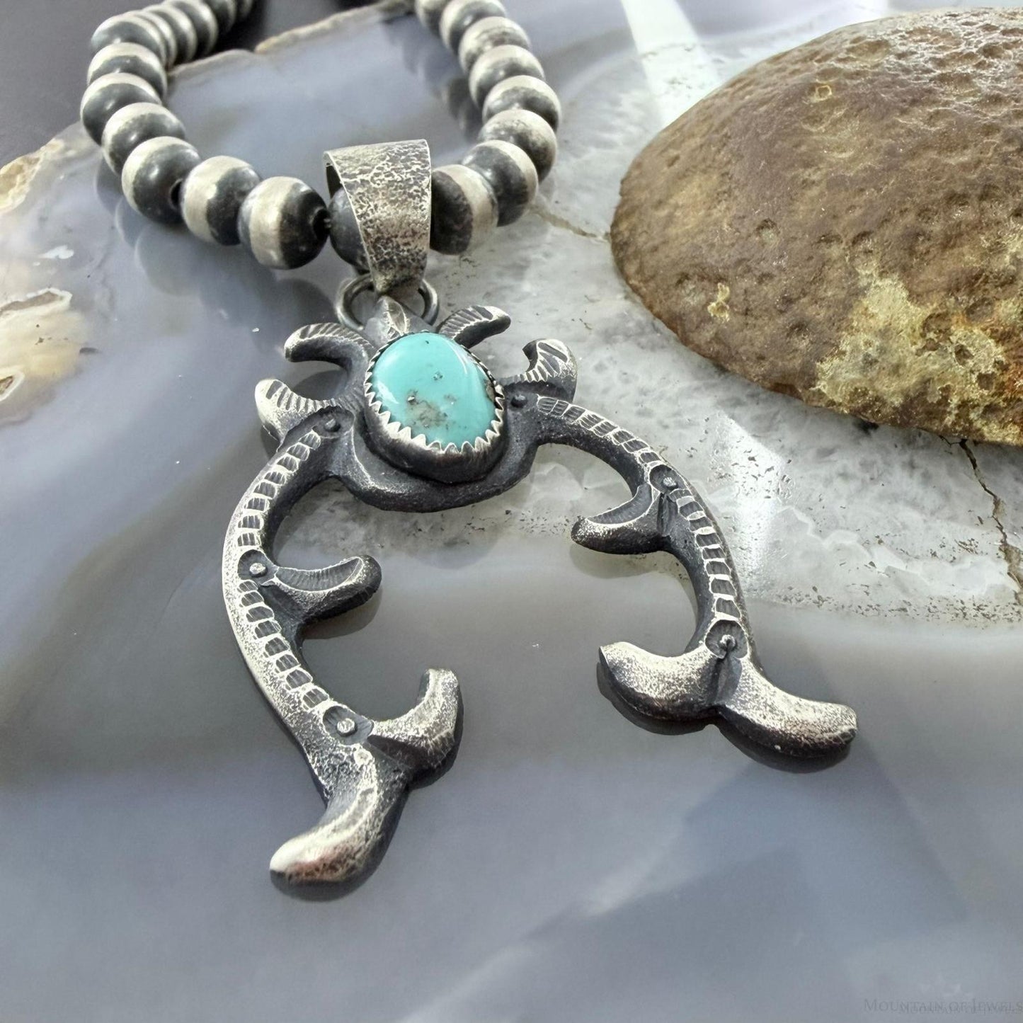 Eva & Linberg Billah Sterling Silver Turquoise Decorated Unisex Naja Pendant