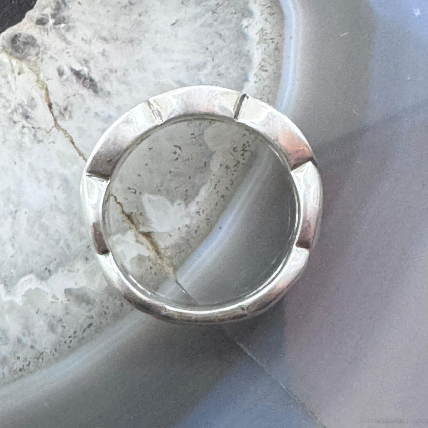 Carolyn Pollack Sterling Silver Turquoise & Lapis Chip Inlay Band Ring Size 7 For Women