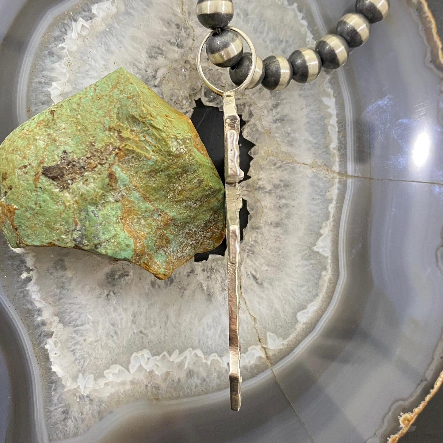 Ira Custer Native American Sterling Silver Tufa Cast Dragonfly Unisex Pendant
