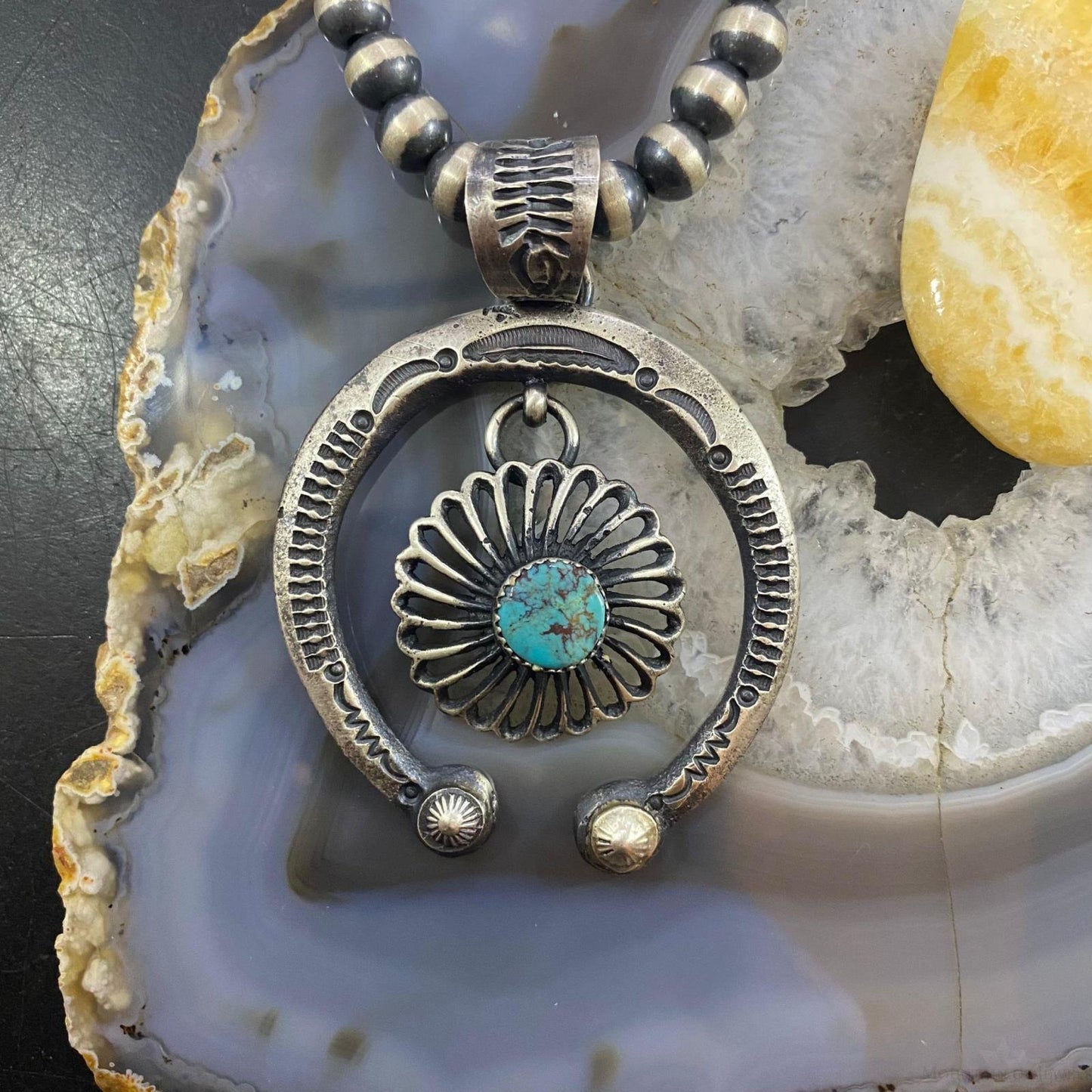 Eva & Linberg Billah Sterling Silver Turquoise Decorated Naja Unisex Pendant #31