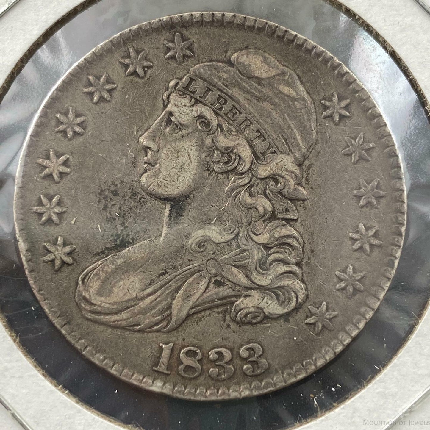 1833 US Capped Bust Half Dollar Early Silver 50c Collectible VF-EF Coin 727202GO