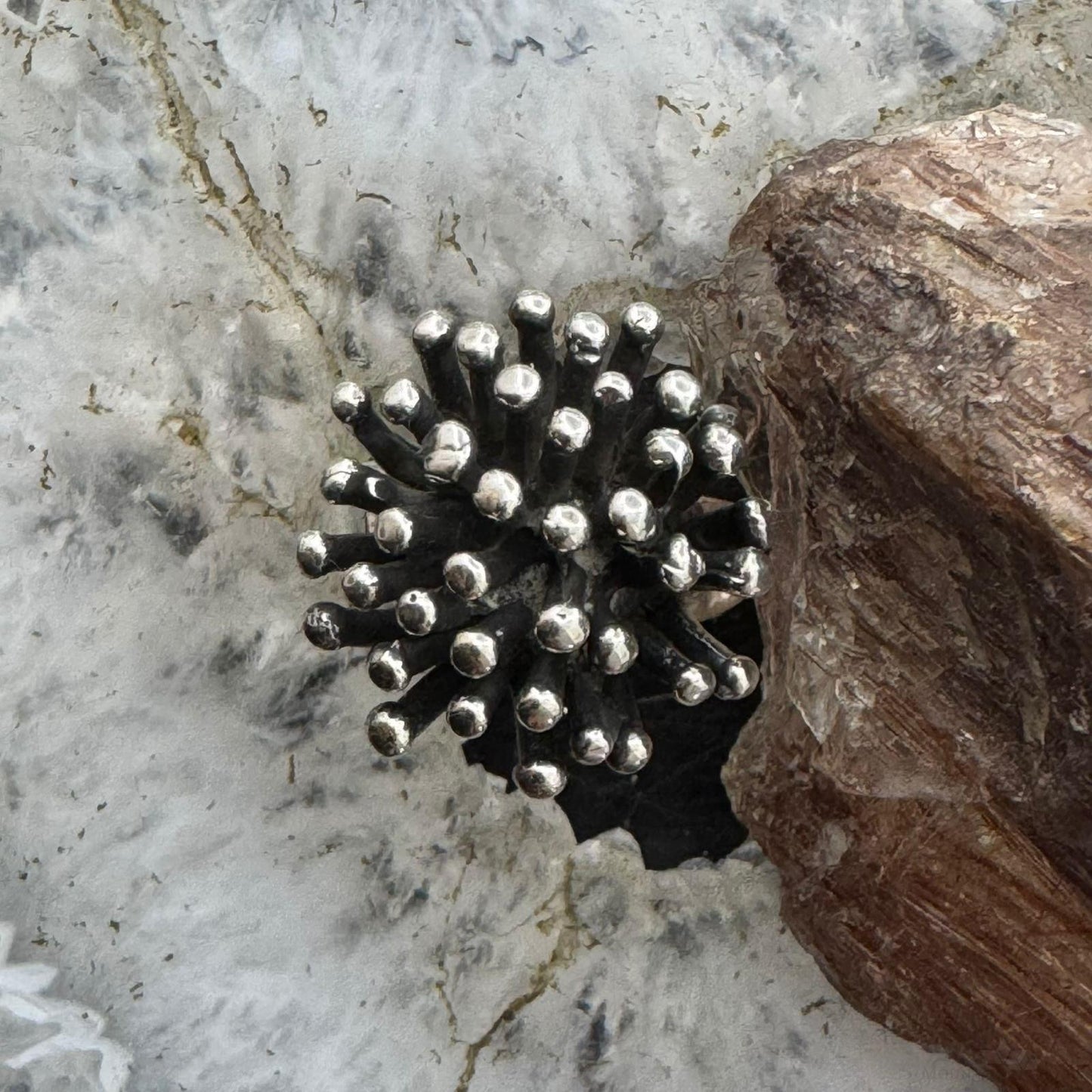 Sterling Silver Porcupine Fashion Ring For Women, Taxco Mexico