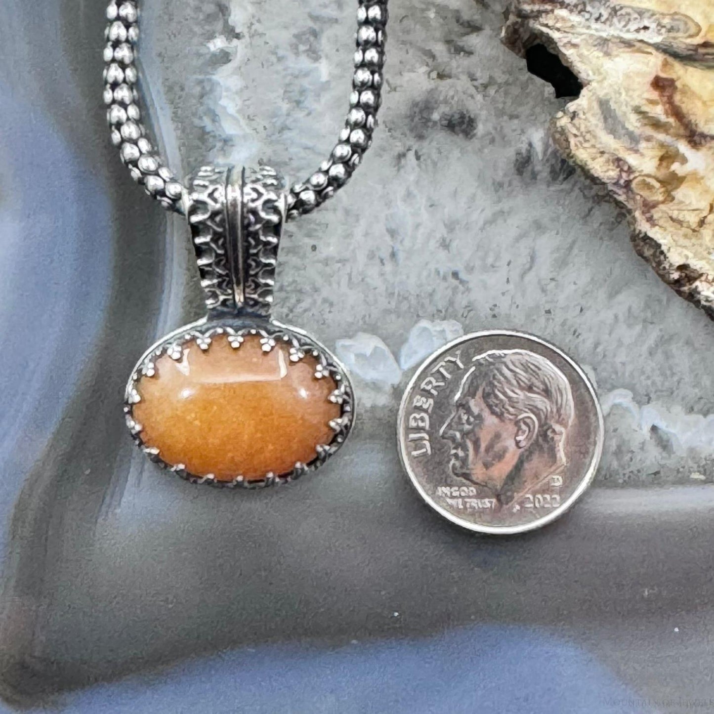 Carolyn Pollack Sterling Silver Oval Carnelian Country Couture Pendant With Necklace