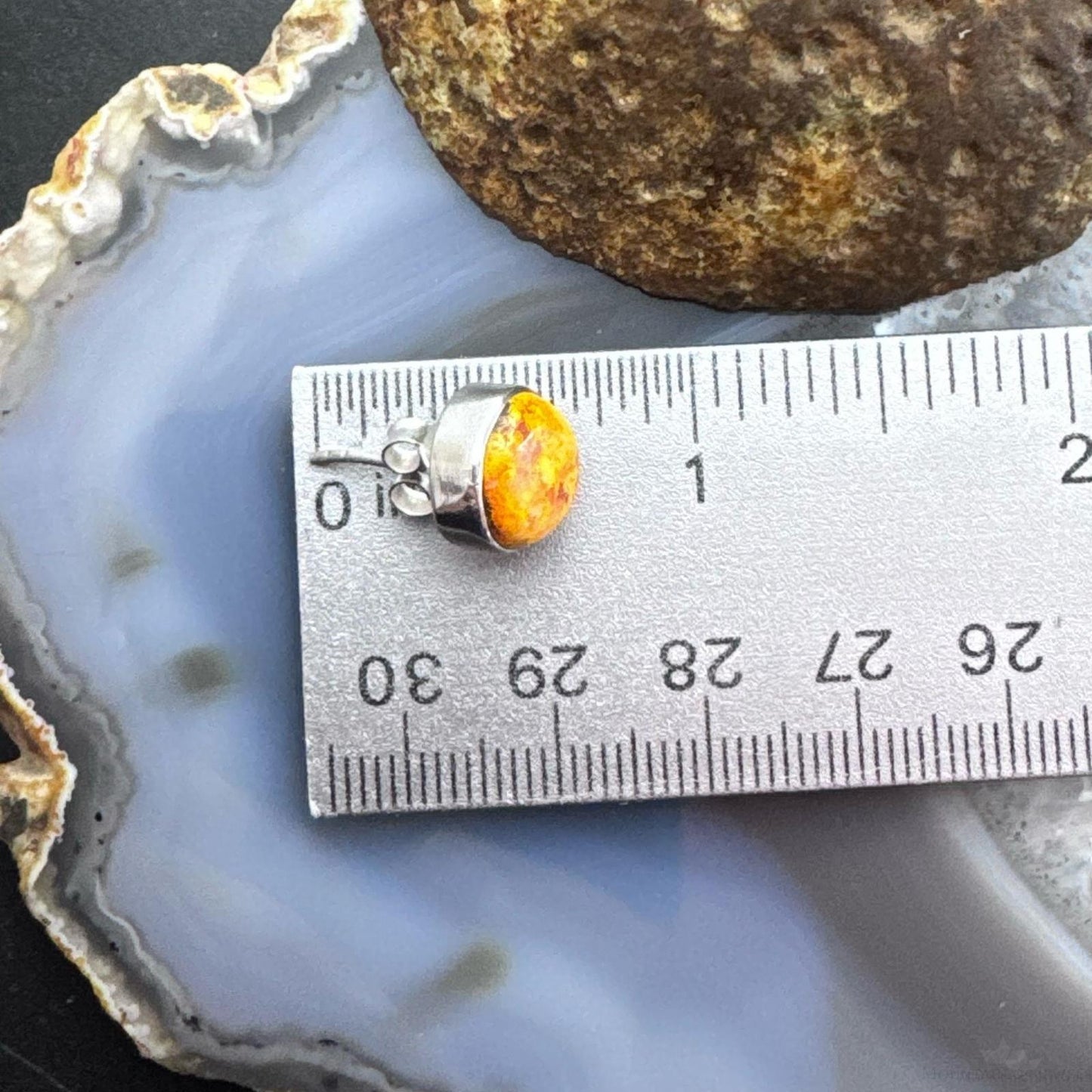 Sterling Silver Southwestern Style Spiny Oyster Rounded Stud Earrings For Women