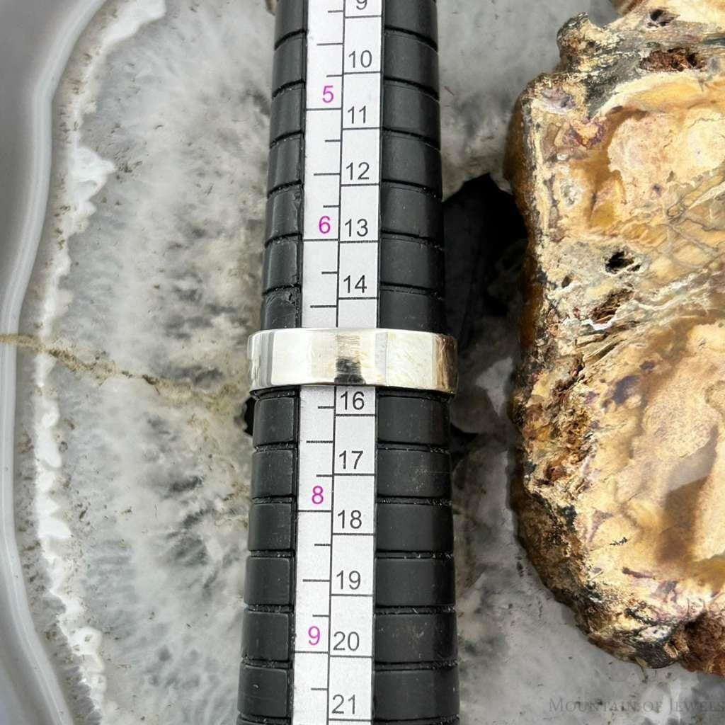 Sterling Silver Southwestern Style Oval Stichtite Ring Size 7 For Women