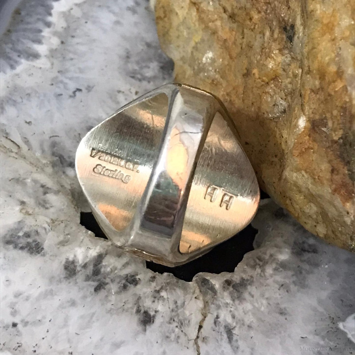 Vintage Helen Harris Sterling & Gold Filled Eagle Shield Ring Size 9.5 For Men