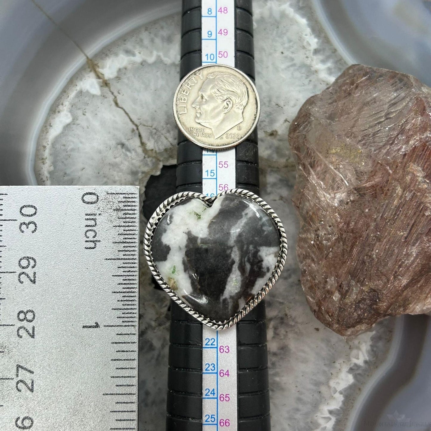 Sterling Silver Southwestern Style White Buffalo Heart Shape Ring Size 9 For Women