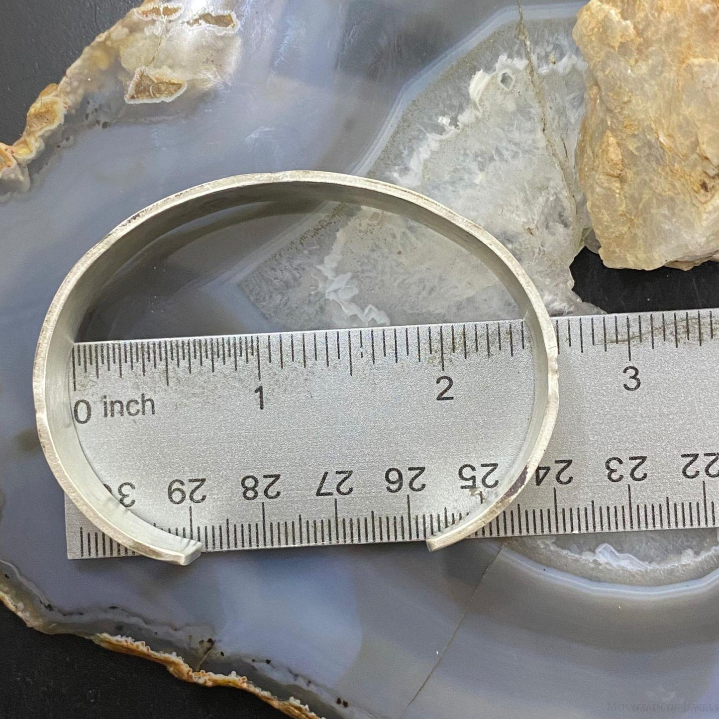 Native American Sterling Silver Stamped Stackable Cuff Bracelet For Men