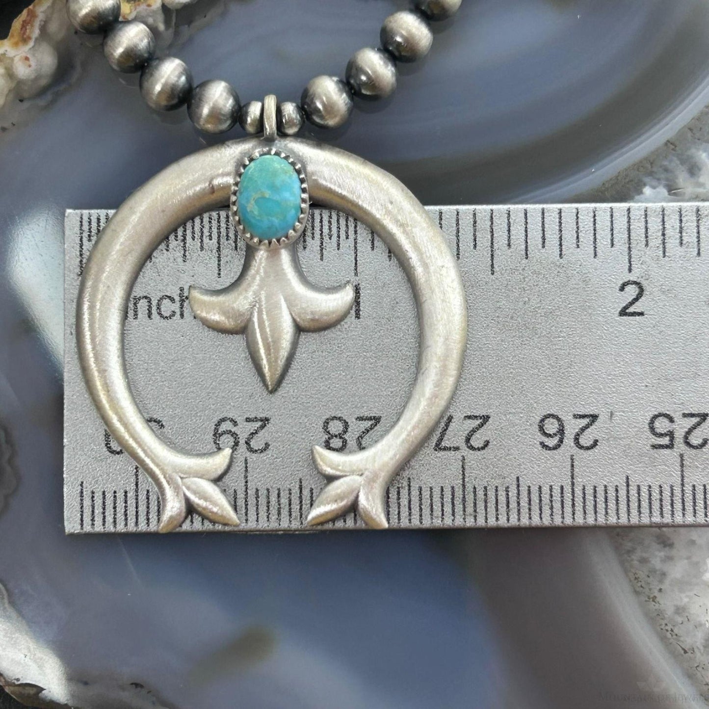 Sterling Silver Southwestern Style 6 Small Naja & Large Naja Squash Blossom Necklace For Women