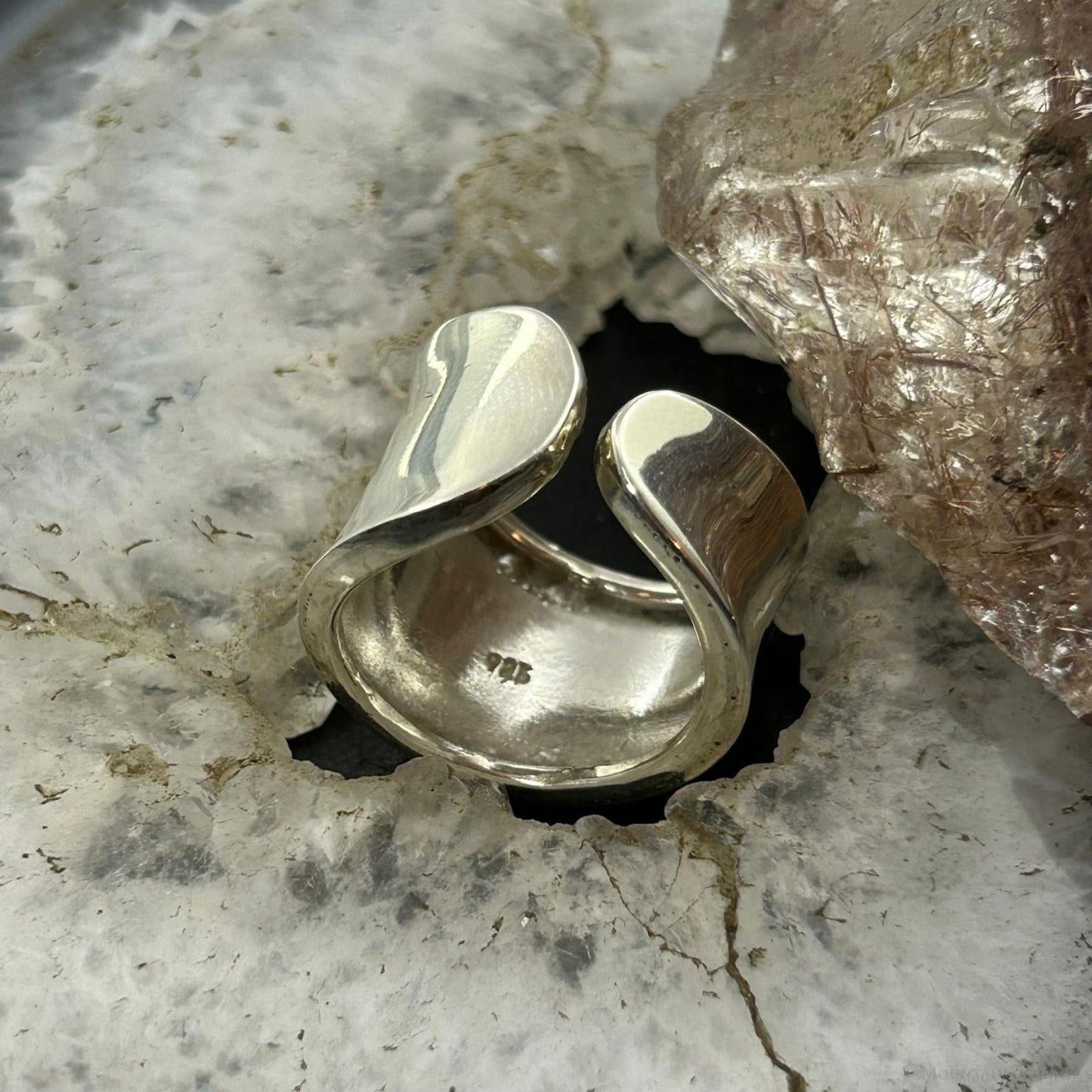 Sterling Silver Wide Open Band Fashion Ring For Women, Taxco Mexico