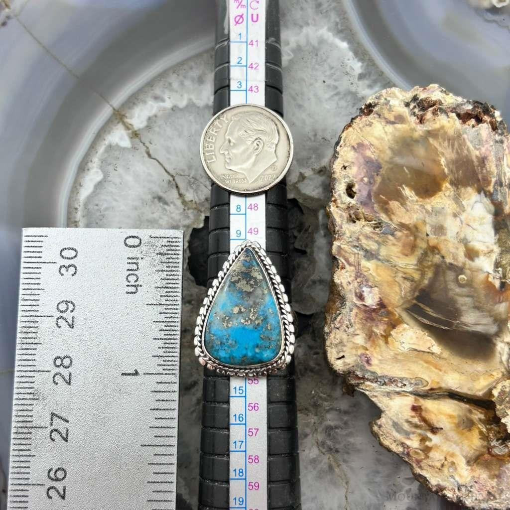 Sterling Silver Southwestern Style Teardrop Shattuckite Decorated Ring Size 6.5 For Women