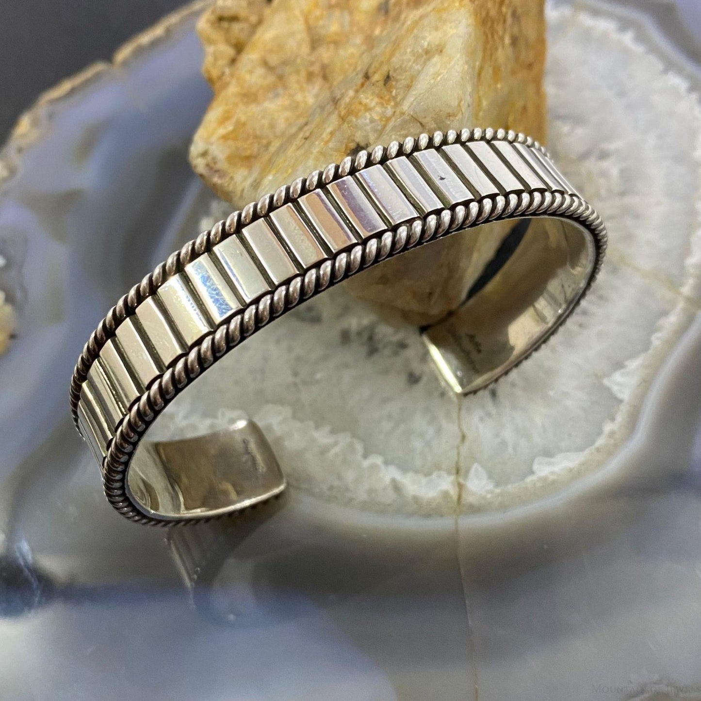 Artie Yellowhorse Native American Sterling Silver Engraved Bracelet For Women