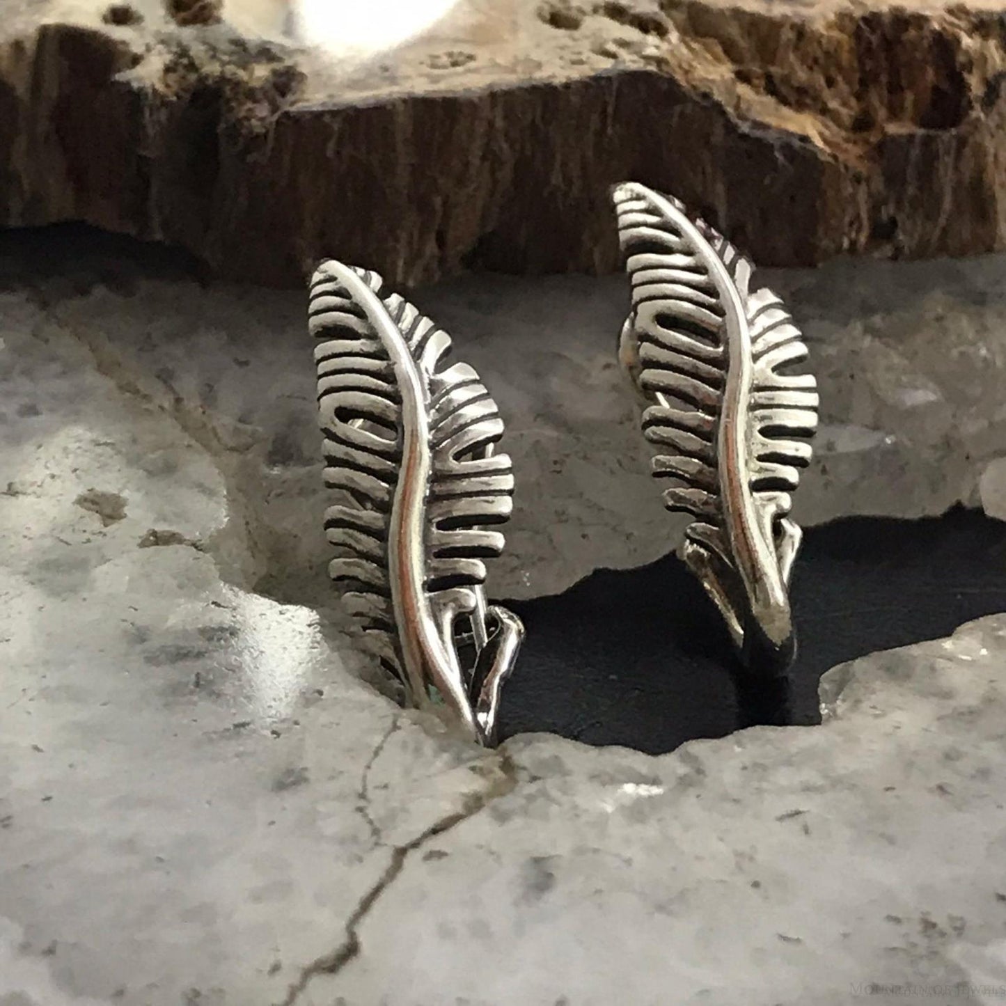 Carolyn Pollack Sterling Silver Detailed Feather Post Earrings For Women