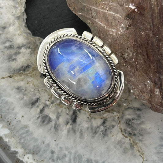 Sterling Silver Southwestern Style Oval Purple Rain Ring Size 7 For Women