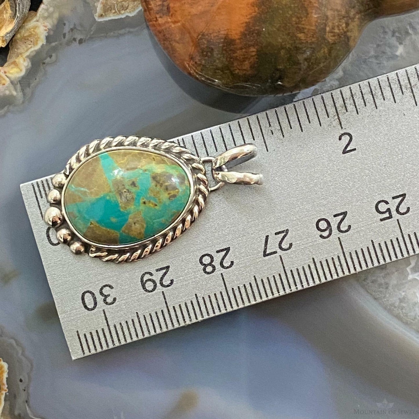 Monica Silversmith Native American Sterling Silver Turquoise Unisex Pendant