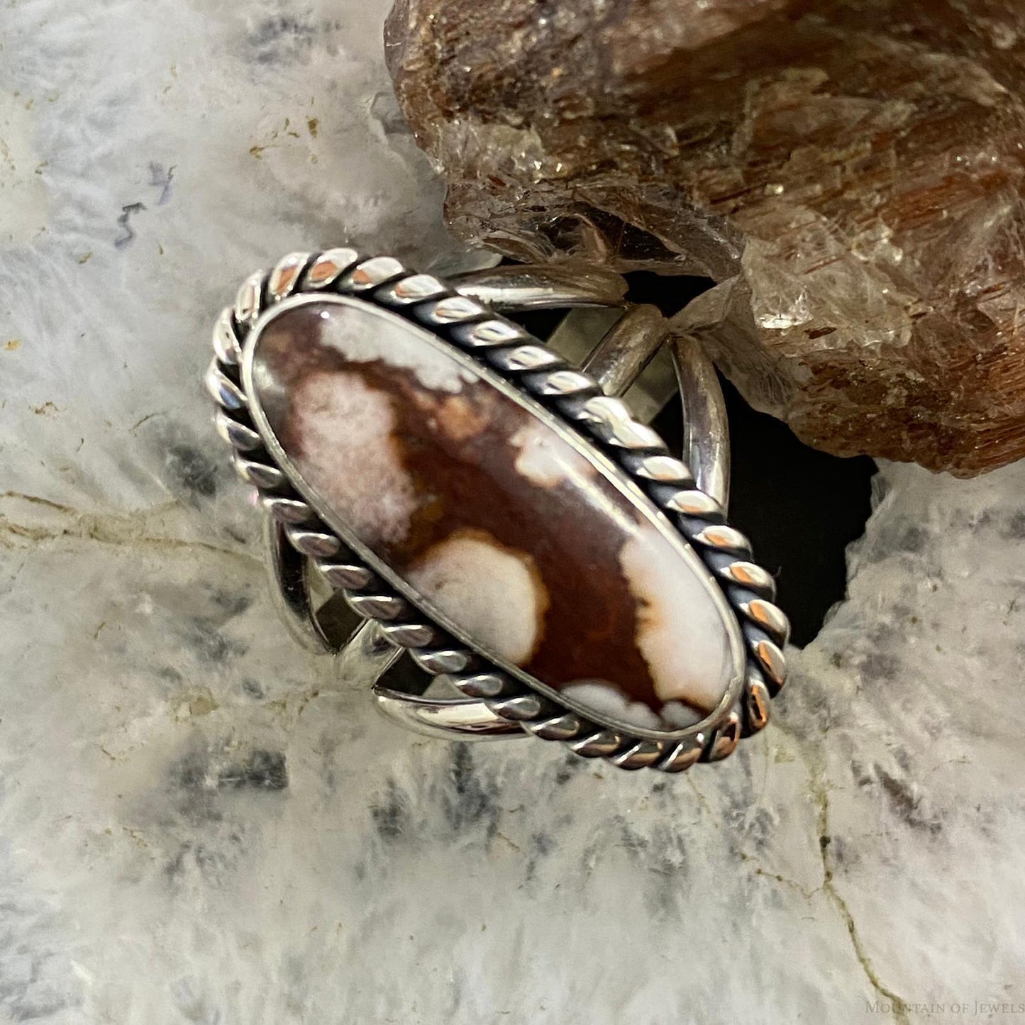 Native American Sterling Oval Wild Horse Decorated Ring Size 9.5 For Women