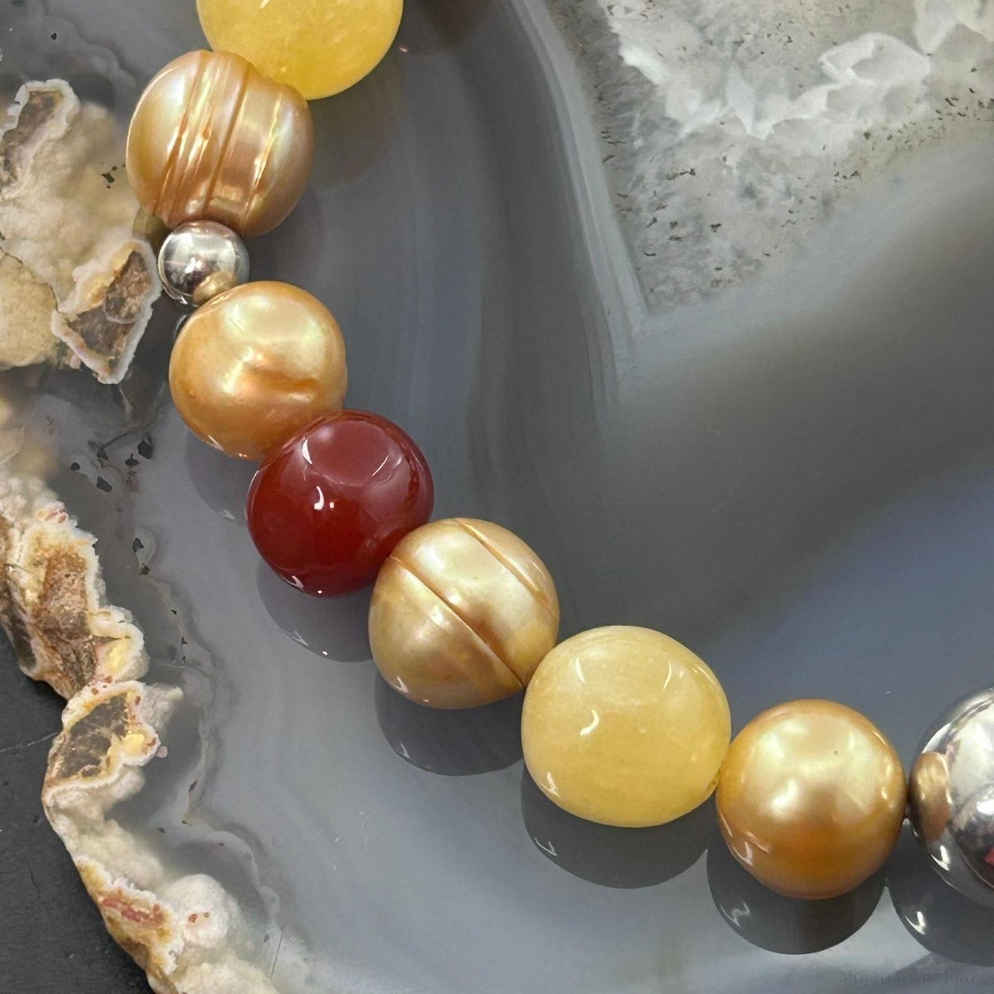 Carolyn Pollack Multi Stone Beaded 4mm-12mm Stretch Bracelet For Women