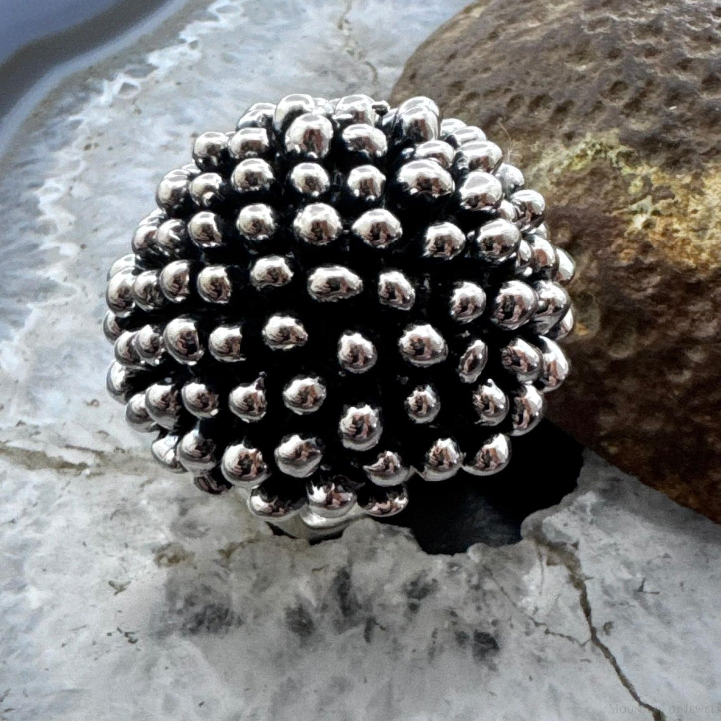 Sterling Silver Electroform Multi Ball Dome Fashion Ring For Women, Taxco Mexico