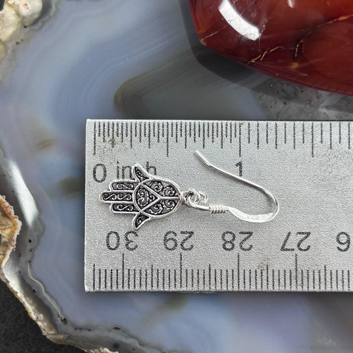 Sterling Silver Filigree Hamsa Fashion Dangle Earrings For Women