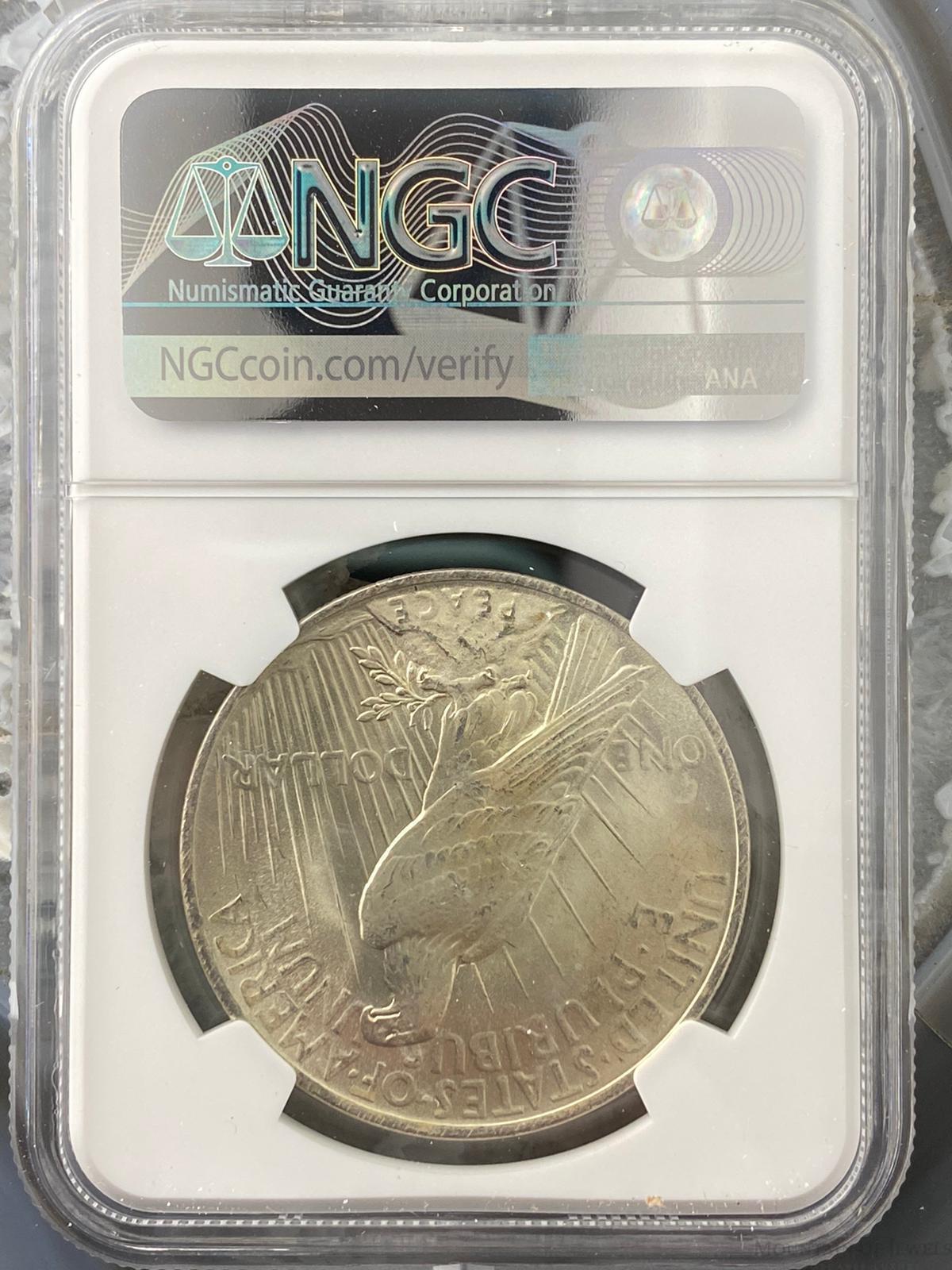 1923 US Peace Silver Dollar $1 90% NGC MS62 Collectible Coin #5918444-002
