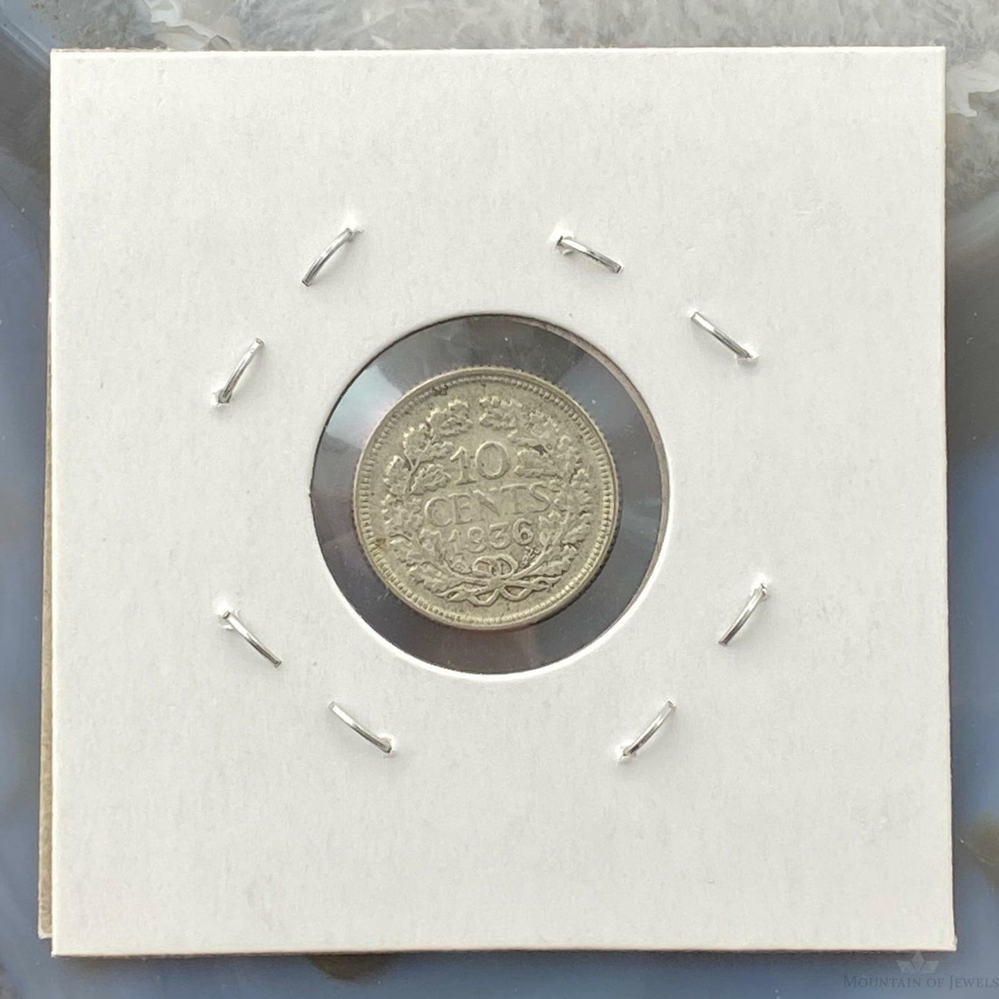 1936 10 Cent Netherlands Queen Wilhelmina I Silver Collectible Coin #73120-9