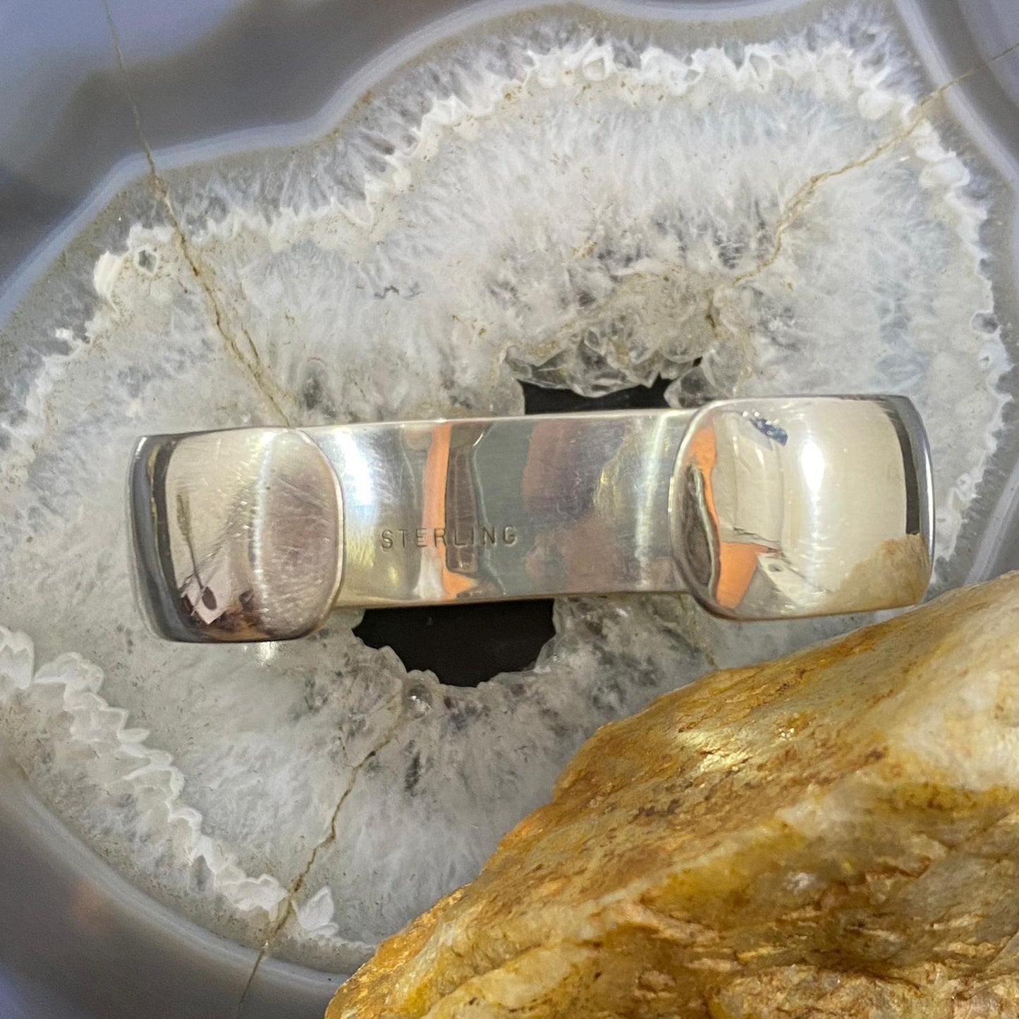 Vintage Native American Sterling Silver Plain Solid Cuff Bracelet For Women