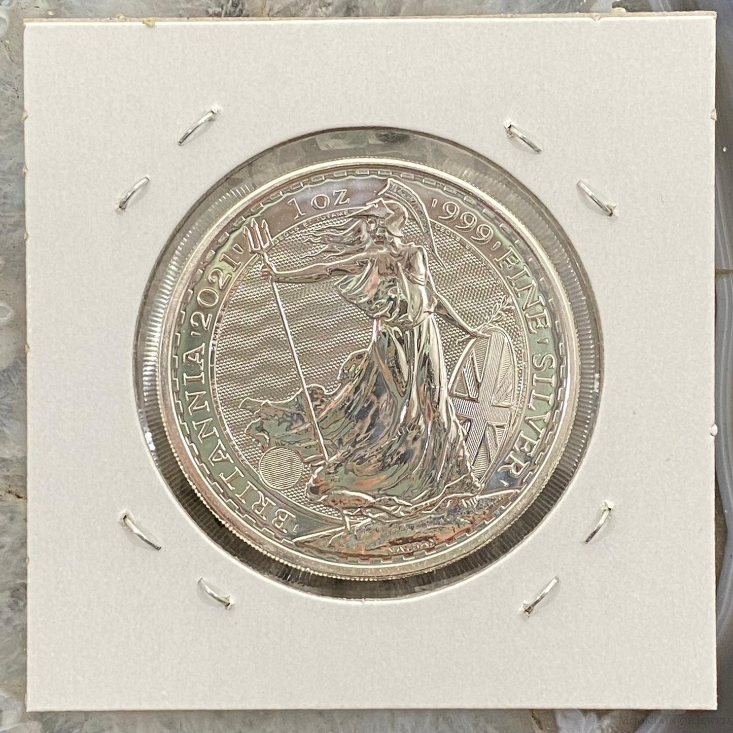 2021 UK 1.0 Ounce Britania 2 Pounds .9999 Fine Silver BU #13122-3