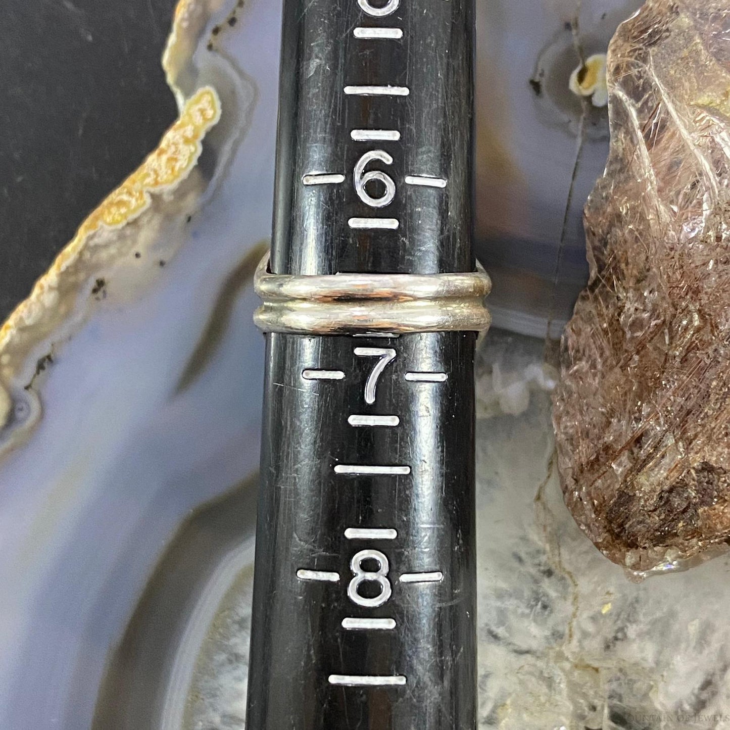 S.Ray Native American Sterling Marquise Onyx Decorated Ring Size 6.75 For Women