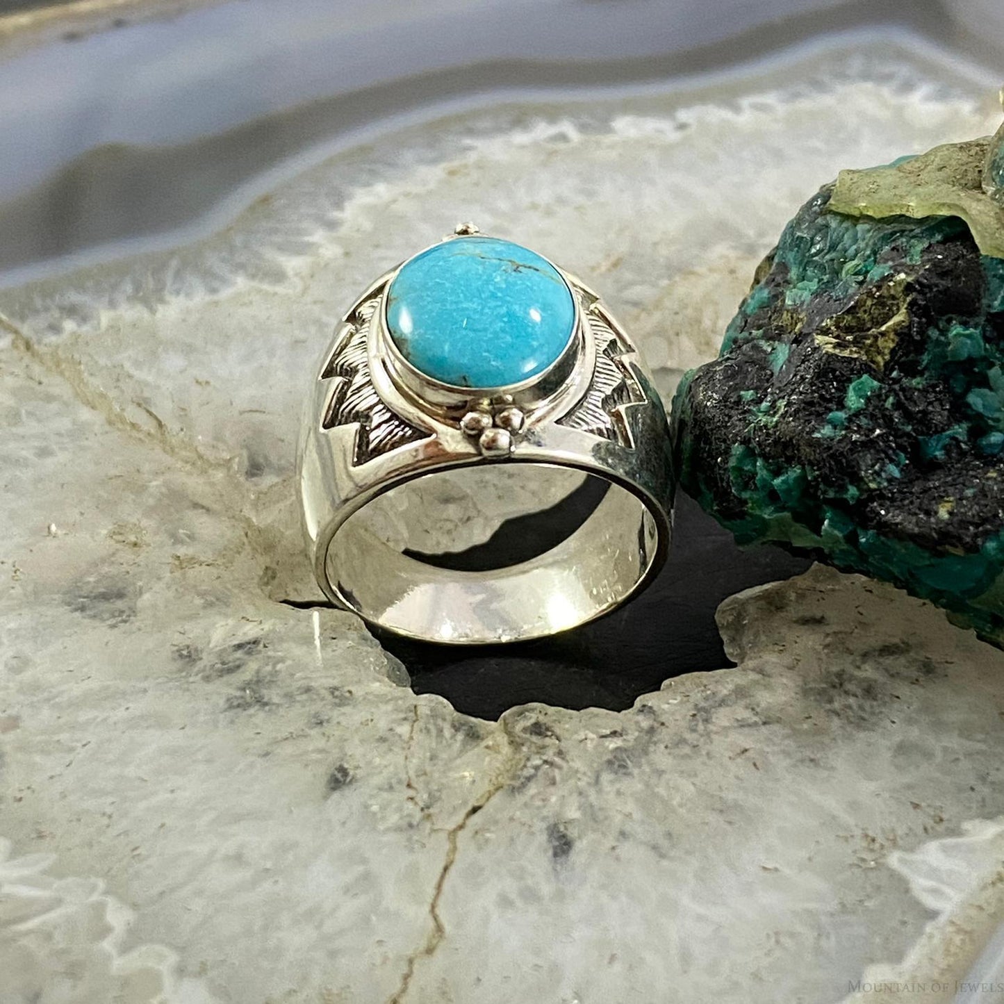 Carolyn Pollack Southwestern Style Sterling Turquoise Shield Ring Size Variety