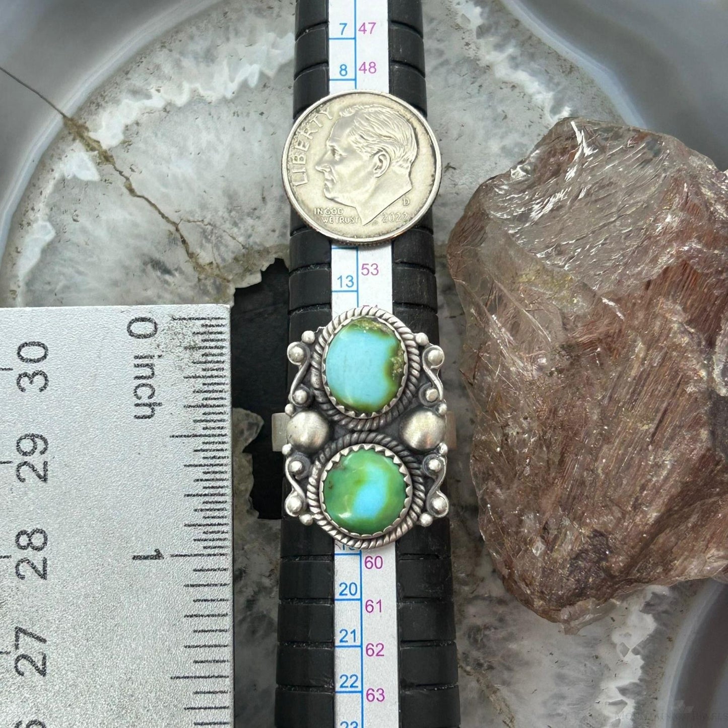 Sterling Silver Southwestern Style 2 Sonora Gold Turquoise Adjustable Ring For Women #5