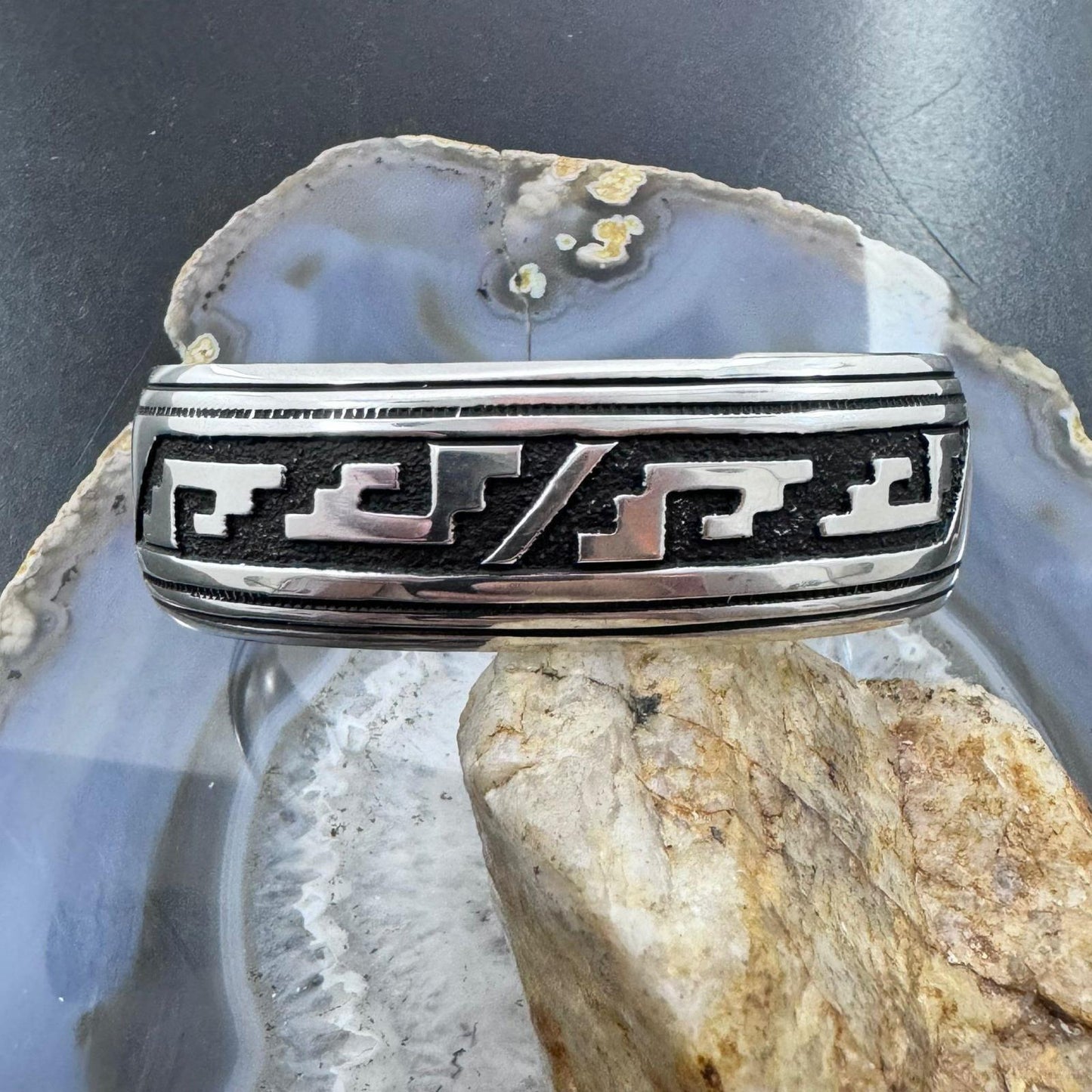 Tommy & Rosita Singer Sterling Silver Flexible Decorated Overlay Unisex Bracelet #1