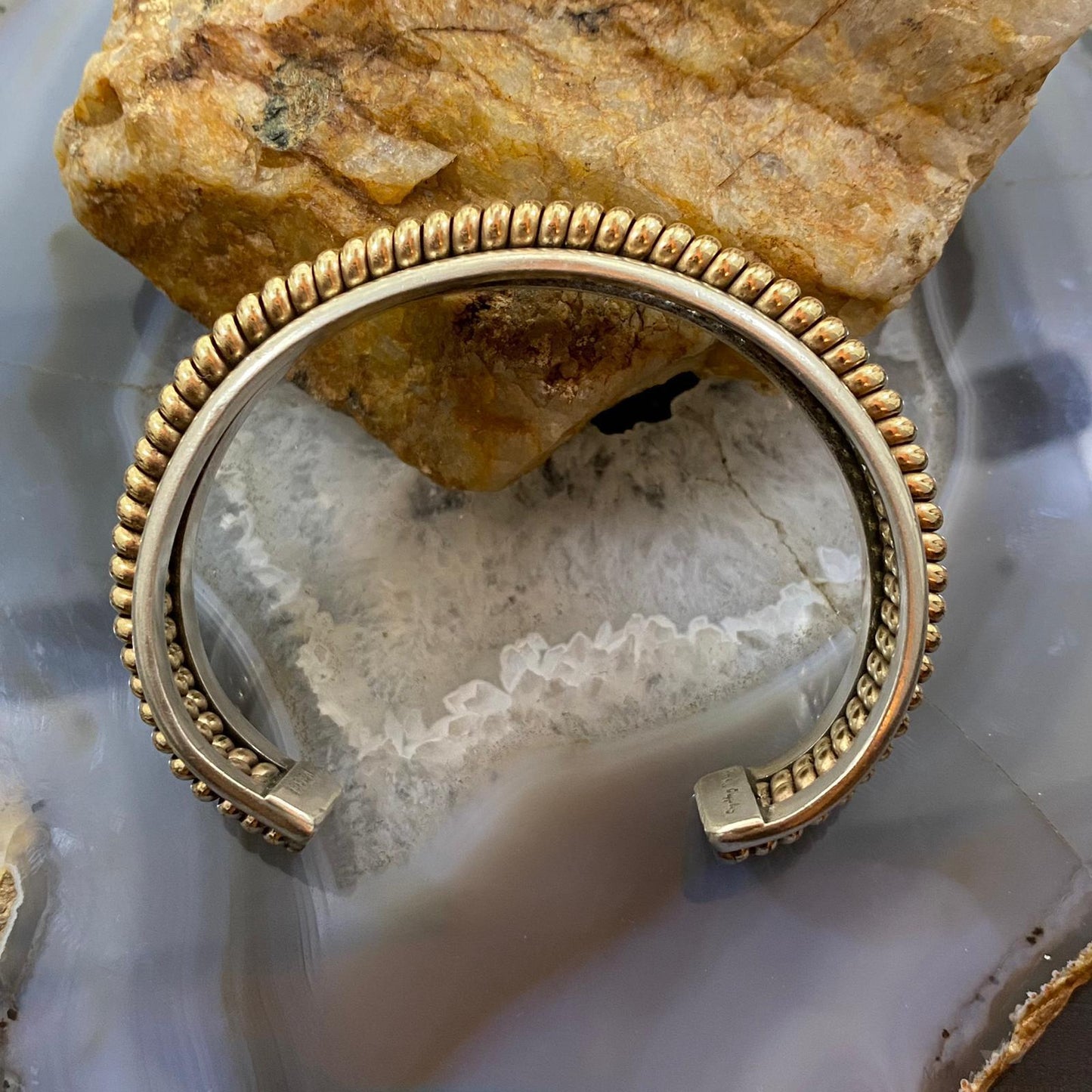 Tahe Vintage Native American Sterling & Gold Filled Coils Bracelet For Women
