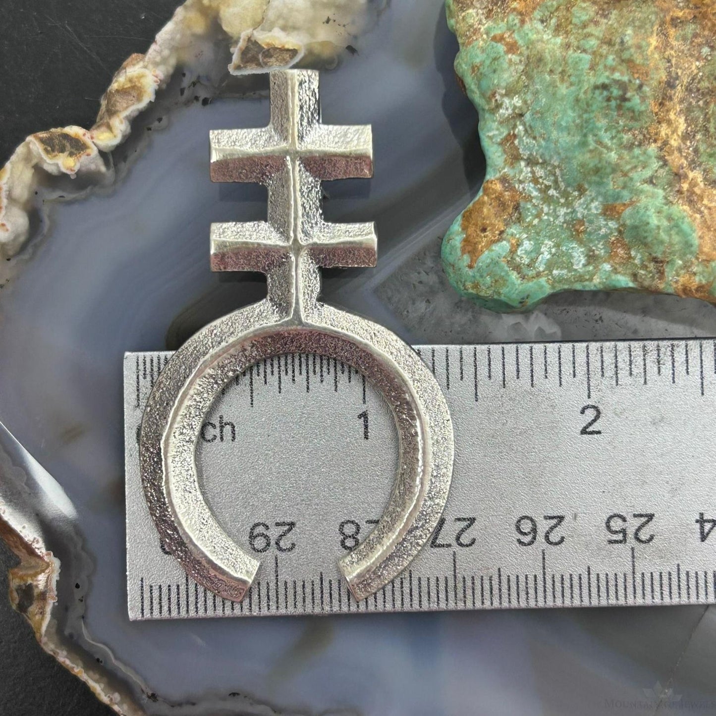 Gary Custer Navajo Sterling Silver Tufa Cast Native Cross Naja Unisex Pendant