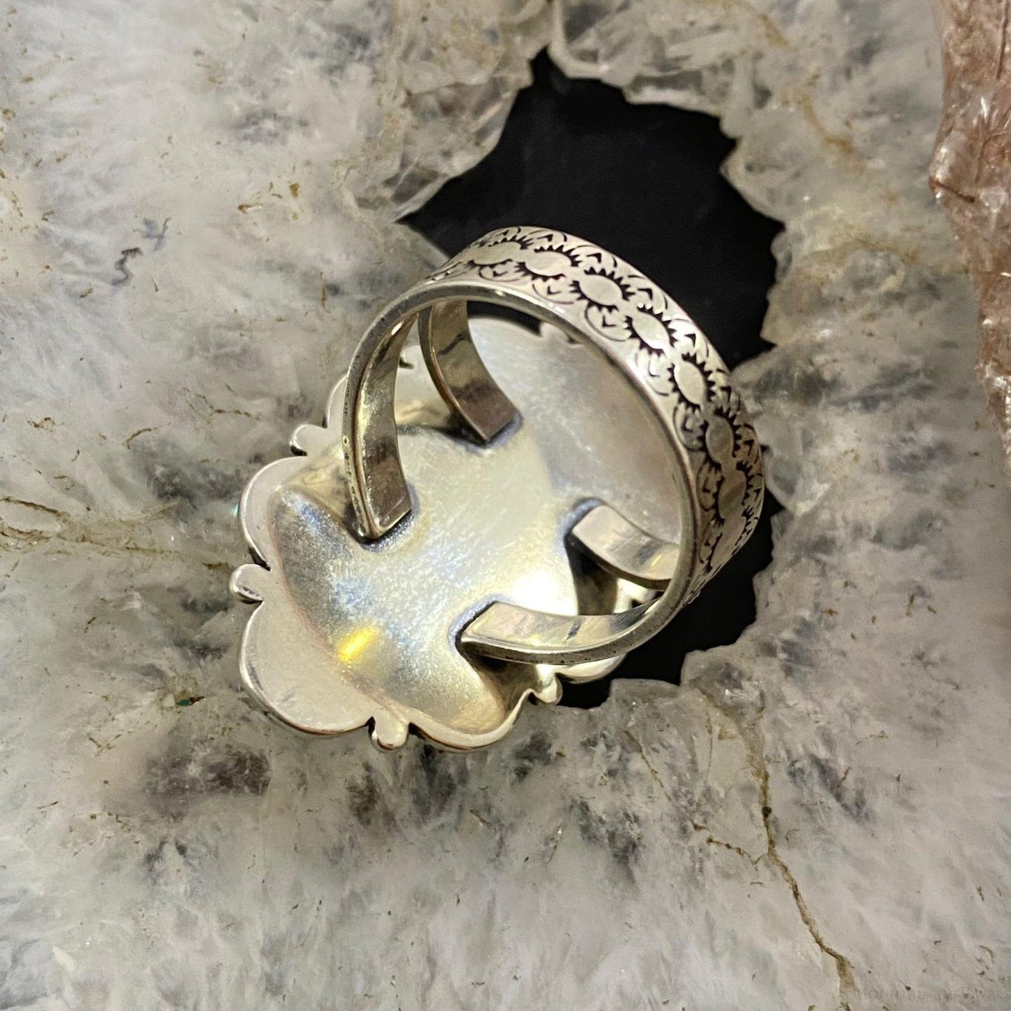 Carolyn Pollack Sterling Silver Marquise Turquoise Decorated Ring For Women, Variety of Sizes