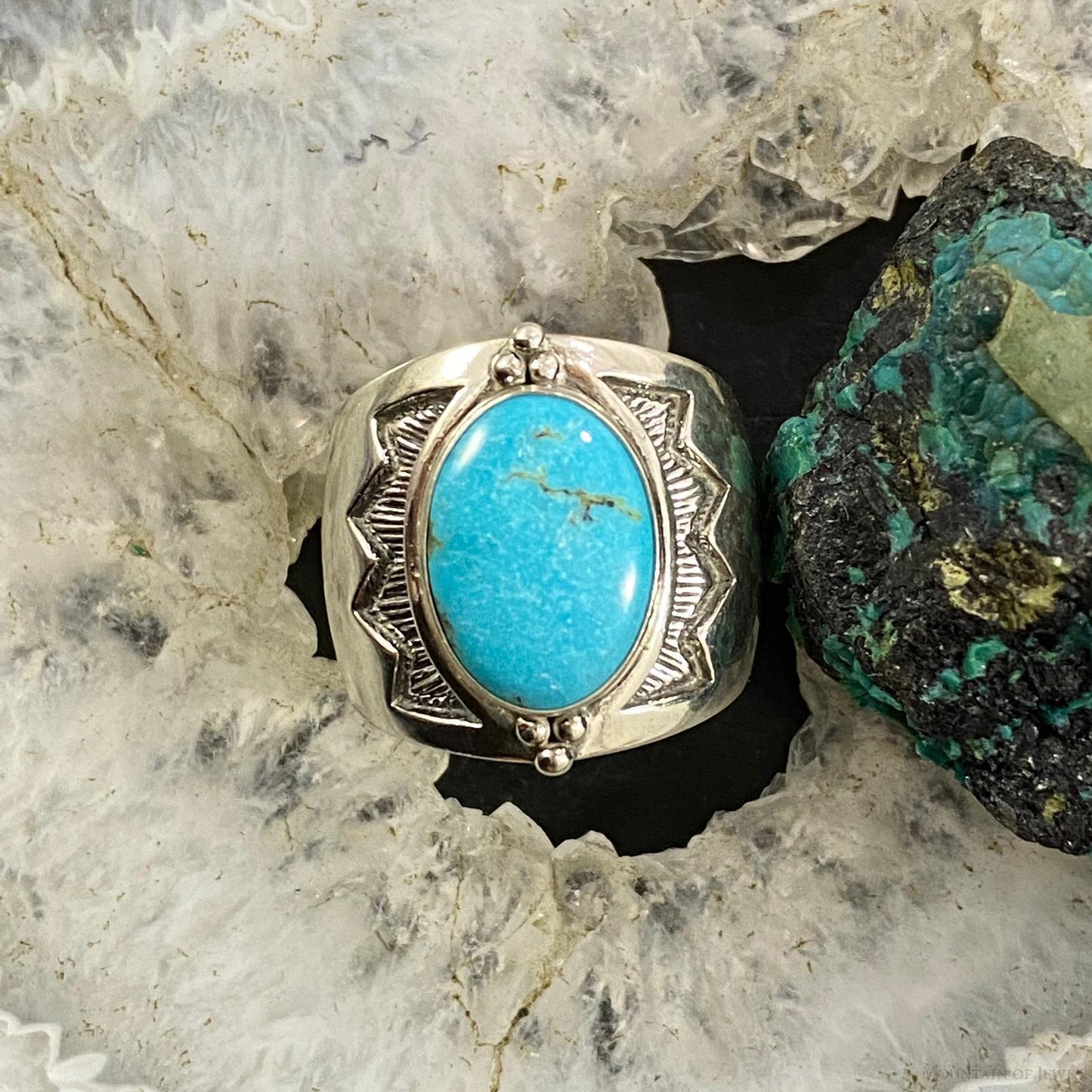 Carolyn Pollack Southwestern Style Sterling Turquoise Shield Ring Size Variety